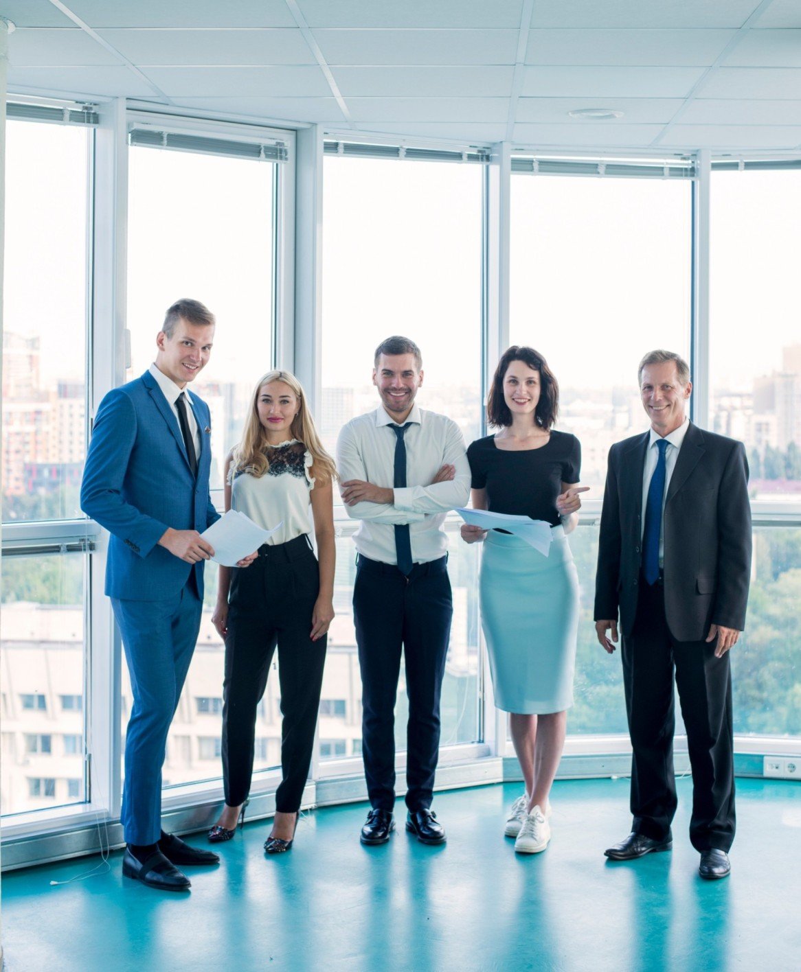 portrait confident businesspeople standing office 1 1 1 1
